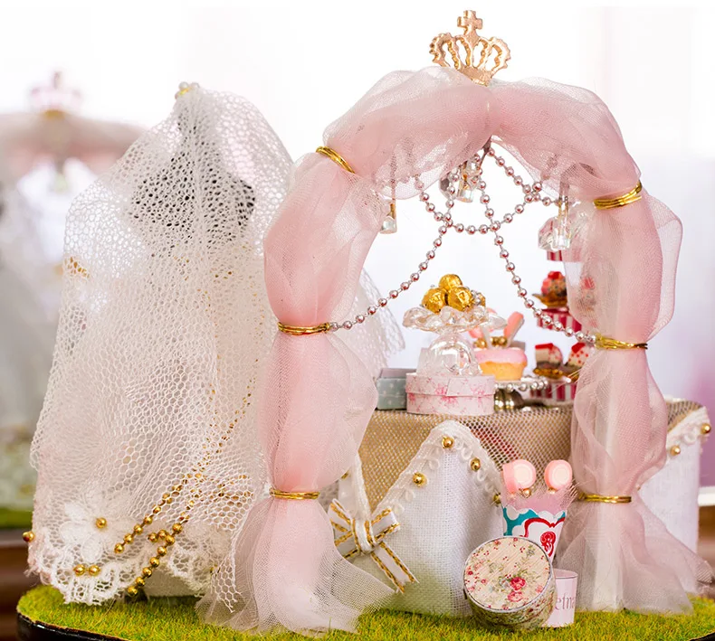 DIY Девушки ручной работы маленький дом вилла модель игрушки Творческий музыкальная шкатулка подарок на день рождения отправить домик