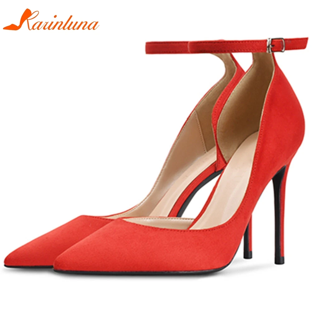 

Karinluna Brand New Fetish High Heels Big Size 45 Customized Shoes Women Summer Pointed Toe Party Pumps Woman