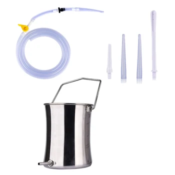 

2L Health Stainless Steel Enema Bucket Suitable for Colon Cleansing Reusable Constipation Cleaning Detoxification Cleansing Enem