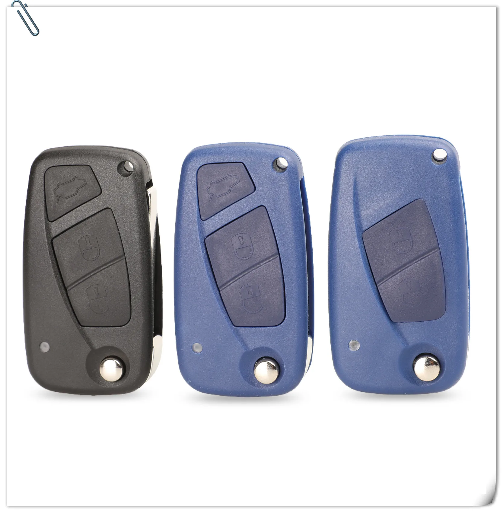 Keyforkess Flip pieghevole a distanza per auto chiave custodia Shell Cover Fob per FIAT Iveco Punto Ducato Stilo Panda Idea Doblo Bravo 2/3 pulsanti - H6af6f86eb4a44bf1849b972573d16d66L