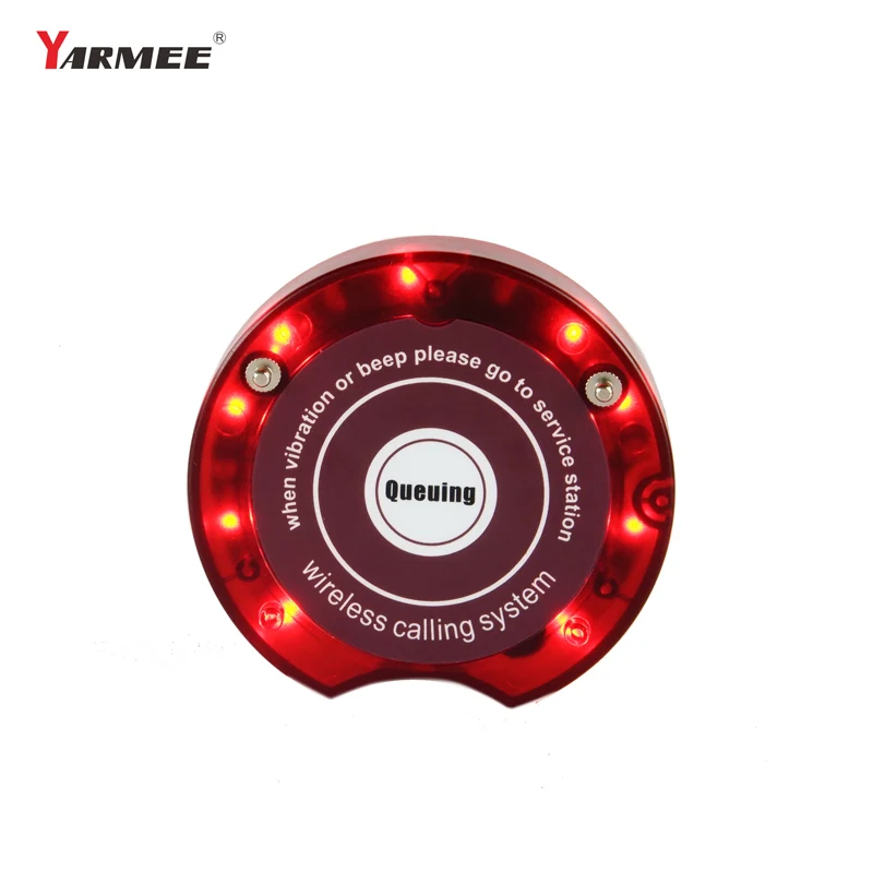 YARMEE Pager Restaurant 999 channel wireless Calling System with 10 coaster pagers for waiter pagers for queue system