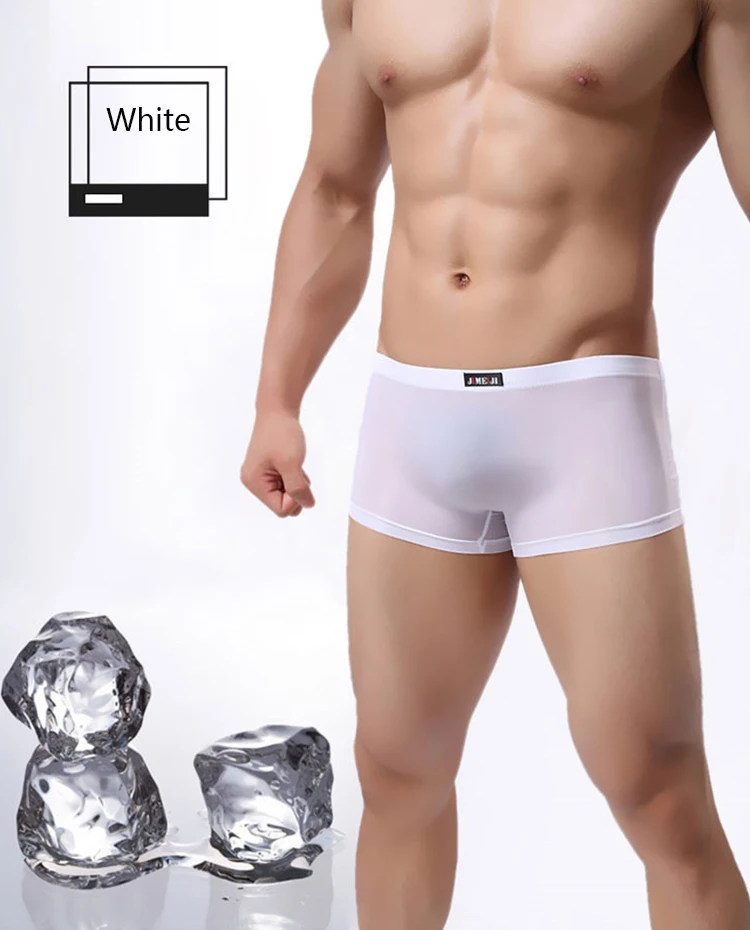Для мужчин боксеры Ice Silk(искусственное волокно нижнее белье трусы-шортики с заниженной талией уличная Мужская обувь водонепроницаемый дышащий с низкой талией для геев нижнее белье