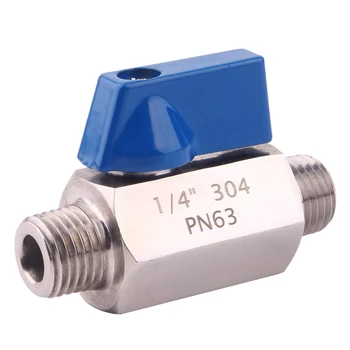 

Promotion! Stainless Steel Ball Valve - 1/4 Inch NPT Thread Male Small Mini Ball Valve (1/4inch Male&Male)