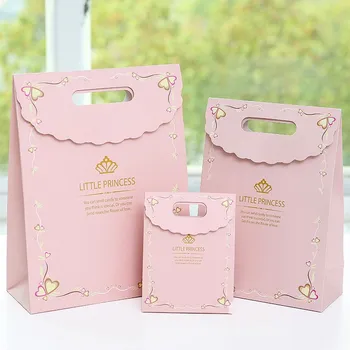 

20pcs/lot Crown little princess Packaging Bag Blue Pink Flip Gift Bag Wedding Celebration Birthday Party Candy Gift Portable bag