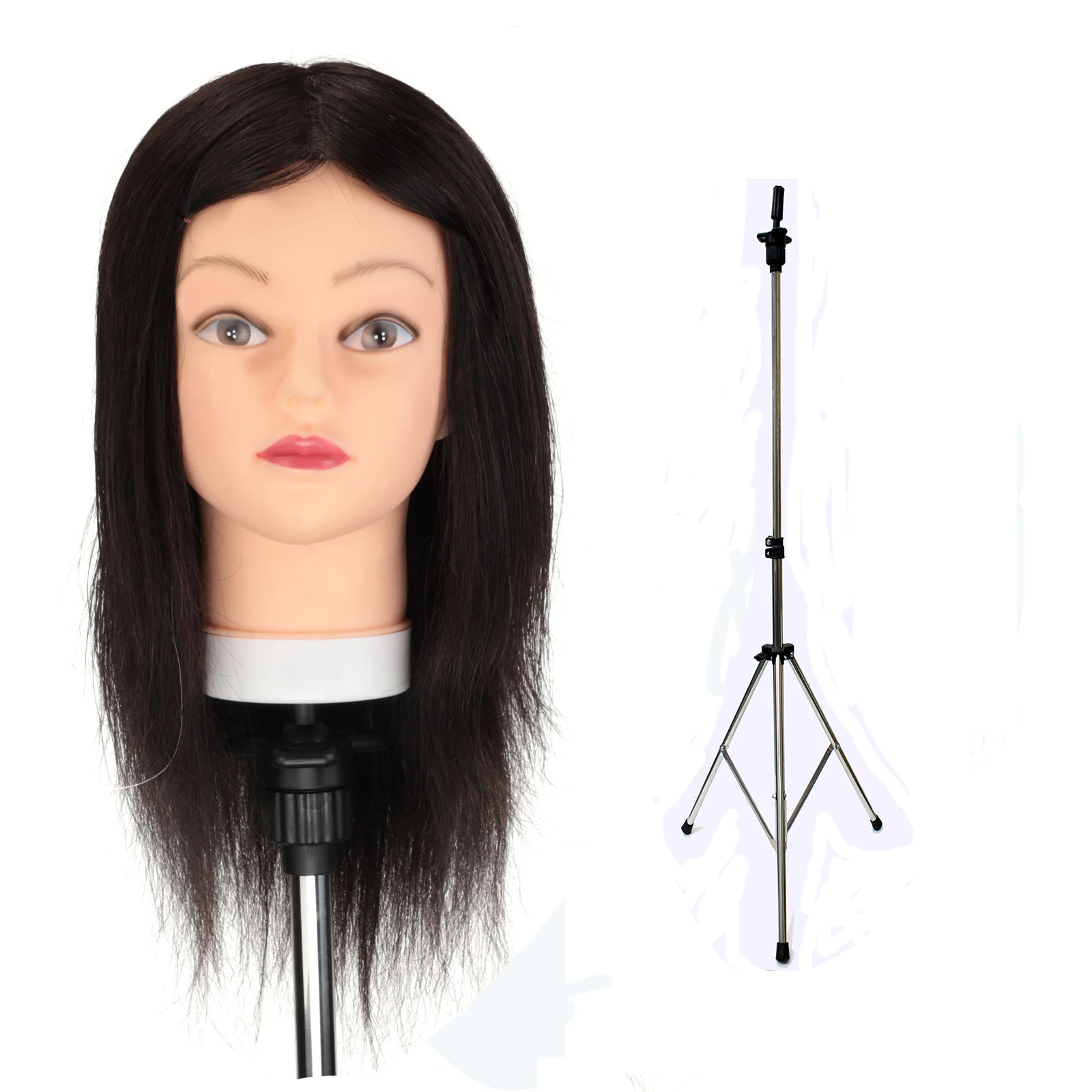 14'' 100% Real Human Hair Training Mannequin Head For Practicing Professional Salon Hairdressing Styling Wig Doll + Stand | Дом и сад