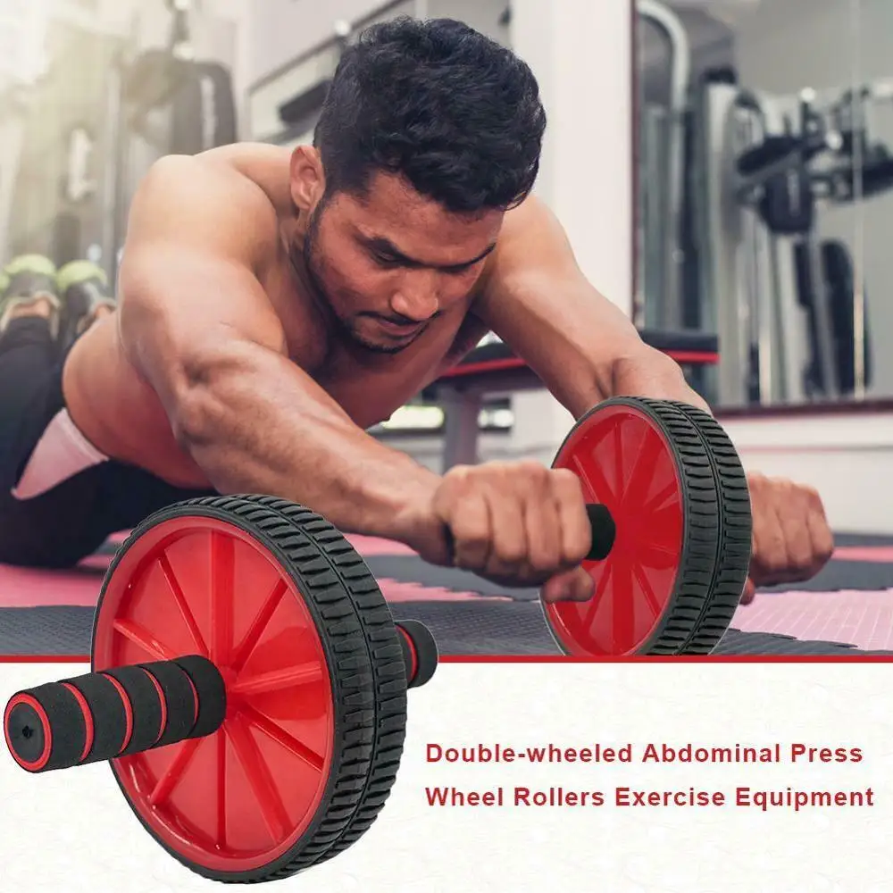 

Abdominal Exercise Roller Body Fitness Equipment Strength Muscle Training ABS Wheel Roller For Gym Home Trainer Workout 4 Colors