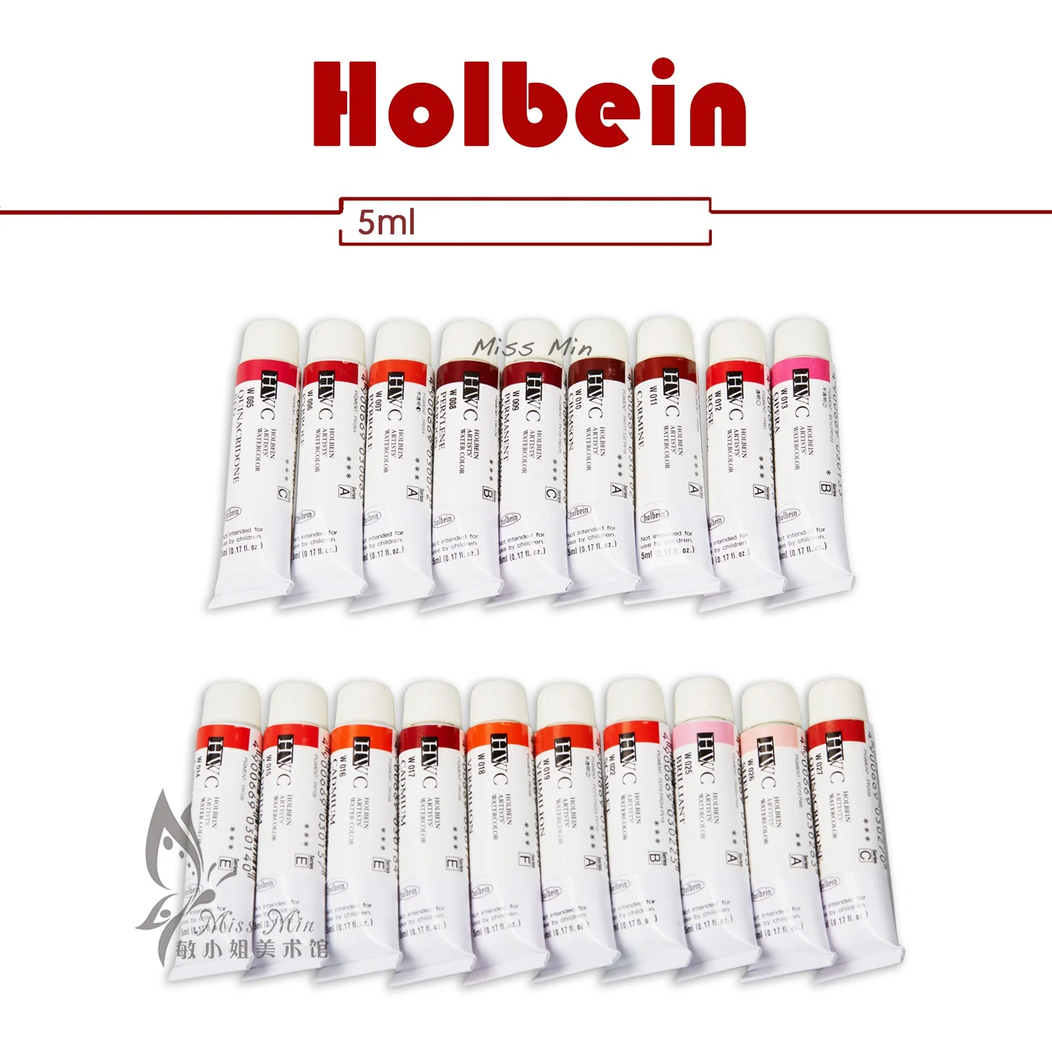 Japan Holbein Original Watercolor Paint 5ml Tube Red Series Acuarelas