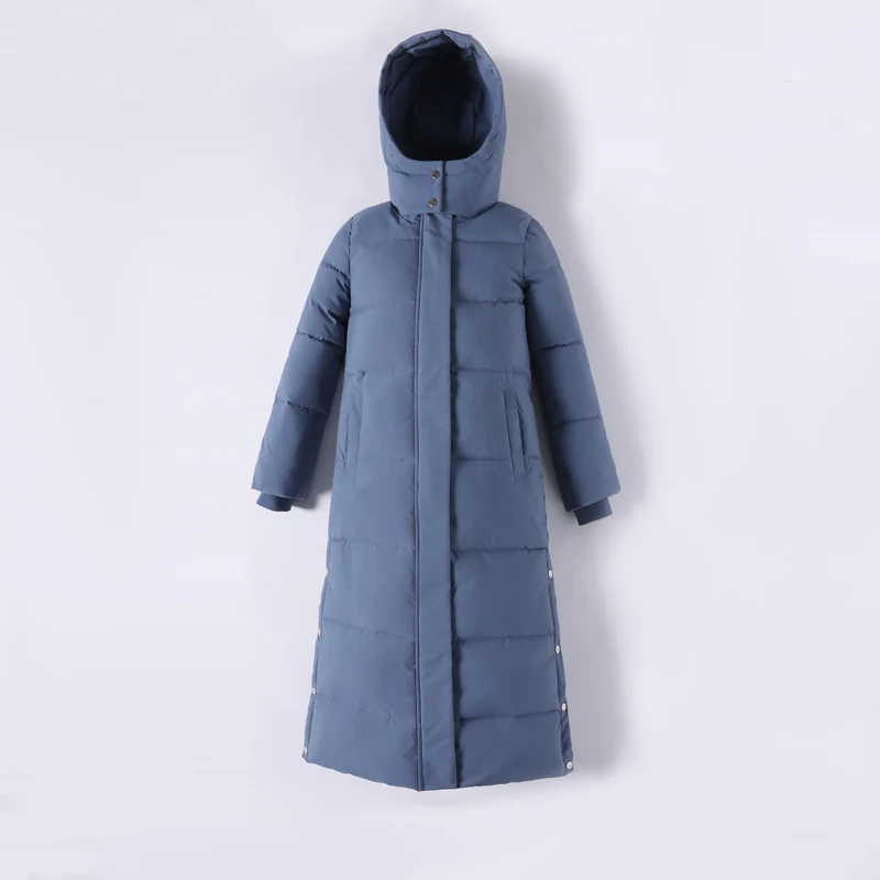 X-Long Parkas Female Winter Solid Plus Size Thick