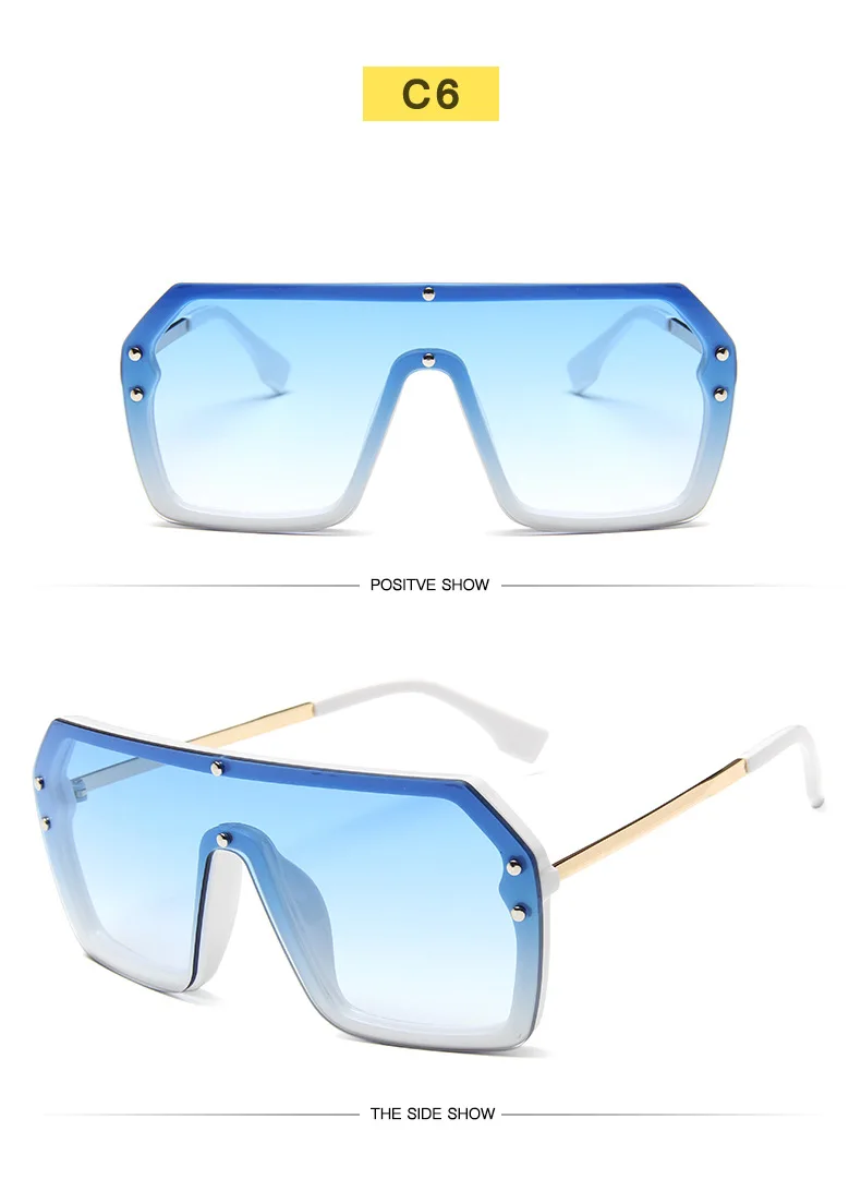 WarBLade Модные Винтажные негабаритные Квадратные Солнцезащитные очки Мужские цельная линза большая оправа солнцезащитные очки для женщин UV400 серебряное зеркало