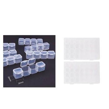 

2 28 Slots Diamond Painting Accessories Box Nail Art Beads Containers Holder