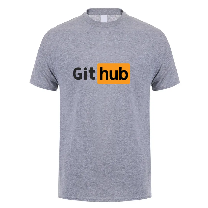 Забавный дизайн футболка Github хлопковая Футболка с круглым вырезом и короткими рукавами Мужская футболка LH-151
