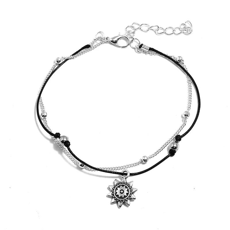 

AliExpress Europe And America Popular Ornament Fashion Retro Sunflower Anklet Women's Fz0047 in Man