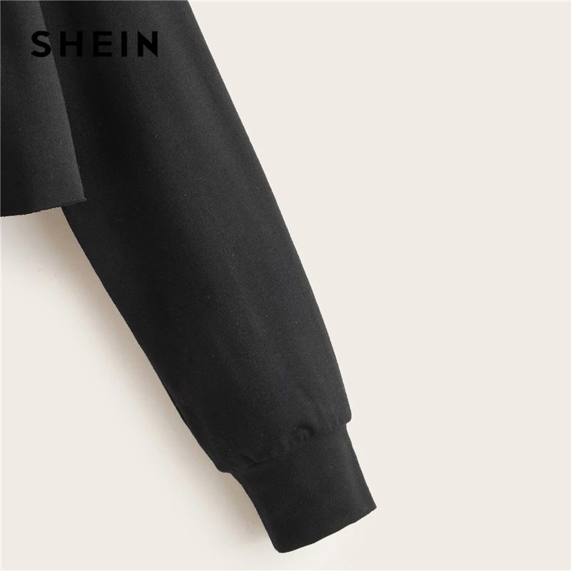 Cena SHEIN Two Tone Camo Panel bluza z kapturem bluza w stylu crop kobiety sweter jesień Cut i Sew sznurkiem sportowe bluzy w stylu casual