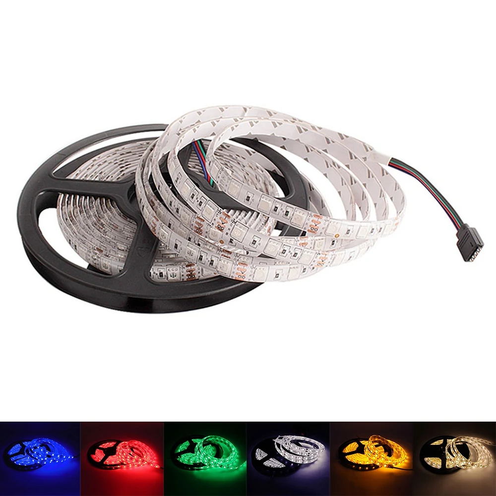 Светодиодные ленты 5050 2835 AC/DC 12V Водонепроницаемый гибкий RGBW RGB светодиодный светильник полосы теплый белый 60 Светодиодный s/М, 5 м Bande Тира лента светодиодный Диодная лента