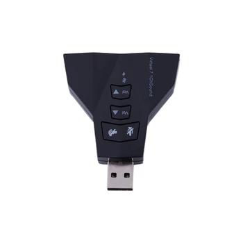 

New Virtual 7.1 CH Channel USB 2.0 3D Audio Sound Card Adapter Mic Speaker