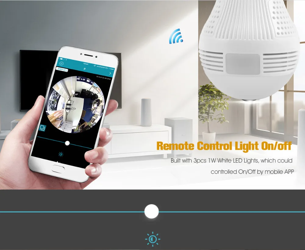 360 градусов светодиодный свет 960P Беспроводная панорамная Домашняя безопасность WiFi CCTV рыбий глаз лампа ip-камера в форме лампы