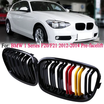 

MagicKit Gloss Black M Color For 12-14 BMW F20 F21 1 Series Kidney Twin Line Grill Grille