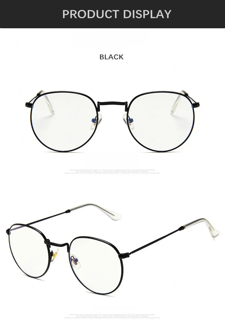Новые дизайнерские женские солнцезащитные очки оправы для оптики, металлические круглые очки, оправа с прозрачными линзами, очки для очков черного и золотого цвета