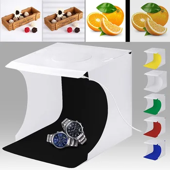 

LED Folding Lightbox 20*20 Portable Photography Photo Studio Softbox Adjustable Brightness Light Box For DSLR Camera