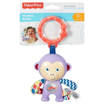 

Fisher-Price Brand Monkey Rattle Classic Baby Toy Safety Material 0-12 Month Baby Leisure Educational Toys