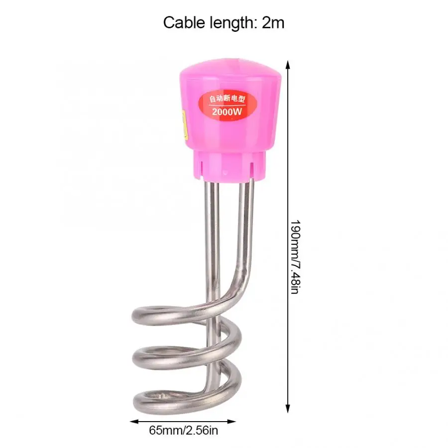2000 Вт Портативный водяной Электрический погружной нагреватель бойлер