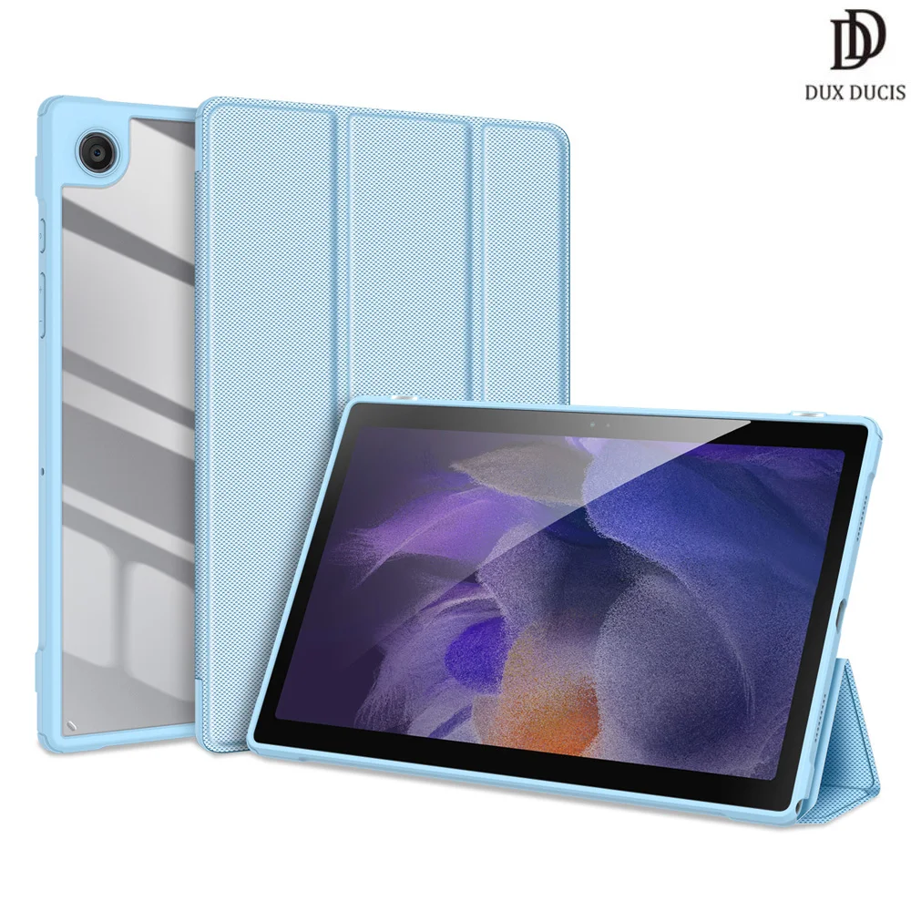 

"WooW"-For Samsung Galaxy Tab A8 2021 Top Tablet Case Smart Sleep Wake Magnetic Closure Trifold Protective Cover with Clear Back