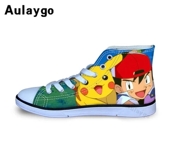 

Aulaygo Pikachu Pokemon Pocket Monsters Breathable Kids Shoes For Girl Boy Anime Cosplay Breathable Sport Children Casual Flat