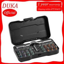 DUKA-juego de destornilladores RS1 24 en 1, llave de trinquete, Kit de destornilladores, brocas magnéticas S2, herramientas de reparación para el hogar