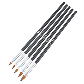 

5pcs/set New Nail Art Brush Acrylic Liquid Powder UV Gel Nail Polish Brush Wood Nail Brush For Flower Painting Pen Manicure Tool