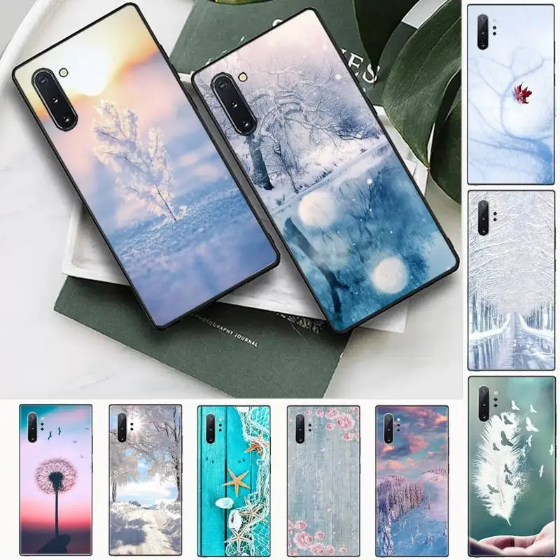 

Landscape Winter Light Snow Phone Case For Samsung Galaxy S8 S9 S10 Plus S10E Note 3 4 5 6 7 8 9 10 Pro Lite cover