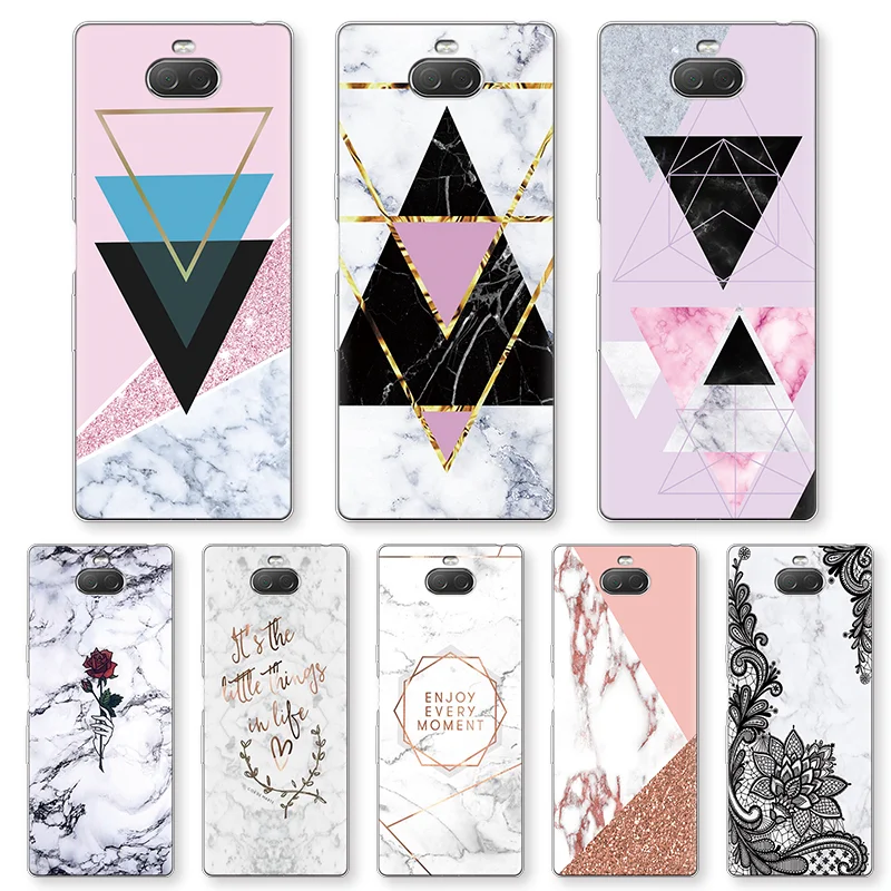 

Geometric Marble Phone Cover For Sony Xperia 10 Z5 XZ1 Compact XA2 XA1 Plus XA1 Ultra XZ3 XZ XA X L2 L1 Soft Clear Silicone Case
