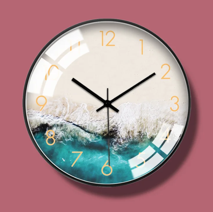 GH Красочные Креативные настенные часы деревянные украшения для дома настенные часы Современная мода бесшумные металлические круглые часы Декор для дома