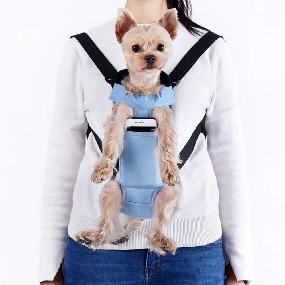 Small Dog Carrier Backpack Legs Out Puppy Pet Carrier Backpack Hands-Free Cat Travel Bag for Walking Hiking Bike and Motorcycle