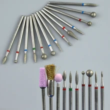 28 типов алмазных сверл для ногтей, фреза для маникюра, сверло для кутикулы, электрический резак, роторные биты-аксессуары, инструмент для ногтей
