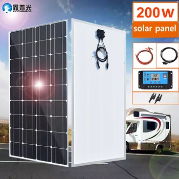 

flexible glass solar panel 200w 100w 20w 12v portable mono solar battery charger 5v usb for phone for Car Yacht Battery Boat RV