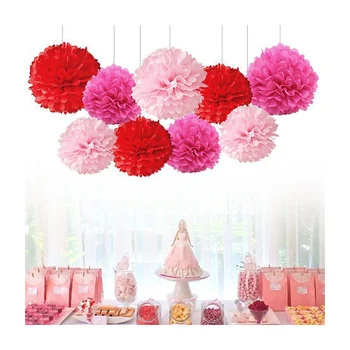 

9pcs Paper Flower Balls Ceiling Hanging Decorations Wedding Baby Shower Birthday Party Decorations XH8Z