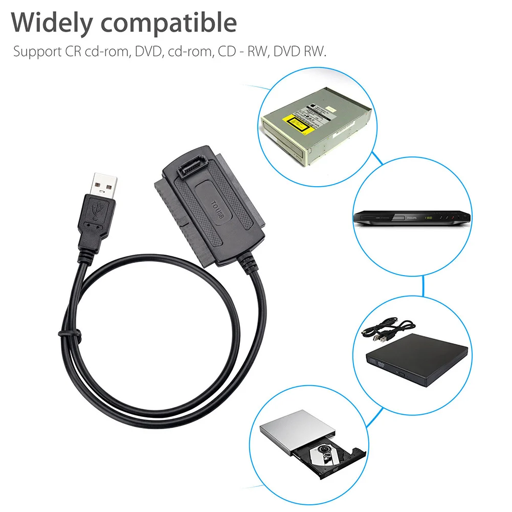 

USB 2.0 to IDE/SATA Drive Adapter Converter Cable For Hard Drive Disk 2.5 3 Inch JLRJ88