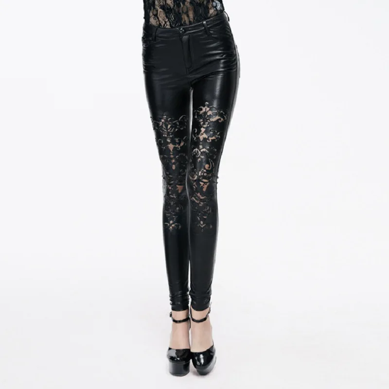 

Spring new style Leggings are popular in Europe and America Gothic women's hook flower hollow mid waist Leggings