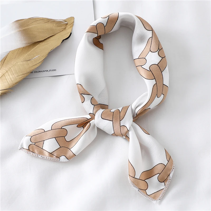 Женский шелковый шарф квадратный платок дамские шейные шарфы дизайнерский платок с принтом модные шарфы для волос для девушек - Цвет: FX-120