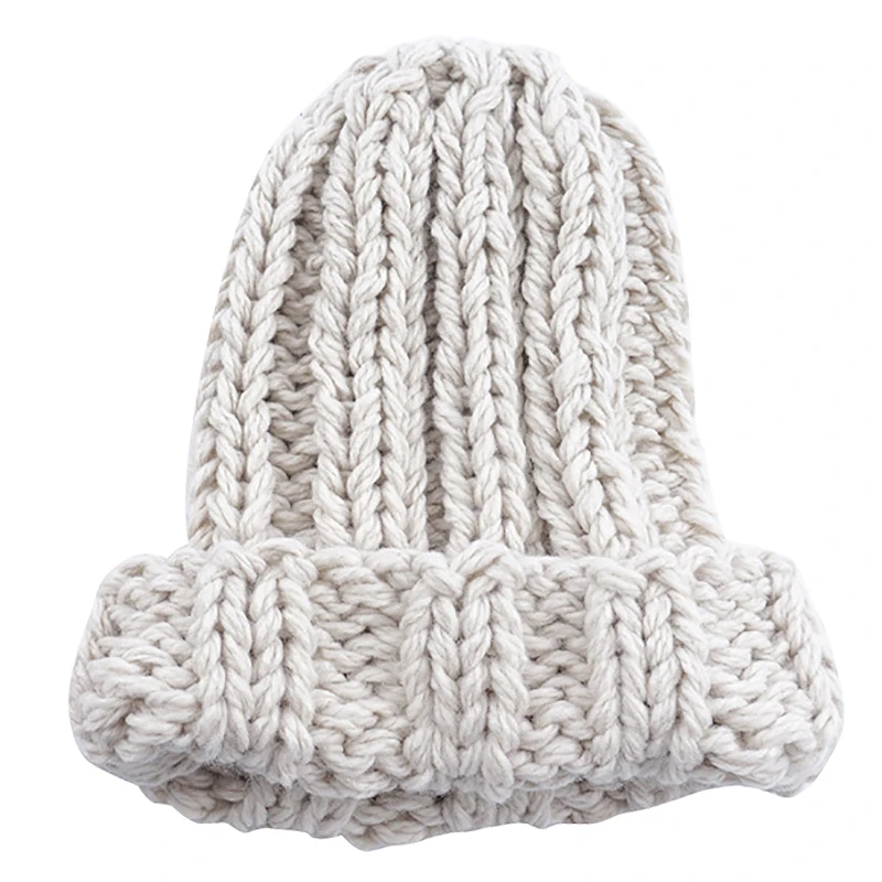 

Casual Winter Knitted Hats for Women Fashion Keep Warm Manual Wool Knitted Earmuffs Soft Hats Girls Caps