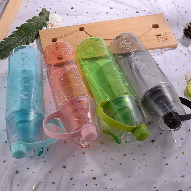 600ml Creative Spray Sports Water Bottle Professional Sports Bottle For Outdoor Sports Gym Rociar Agua Deportes