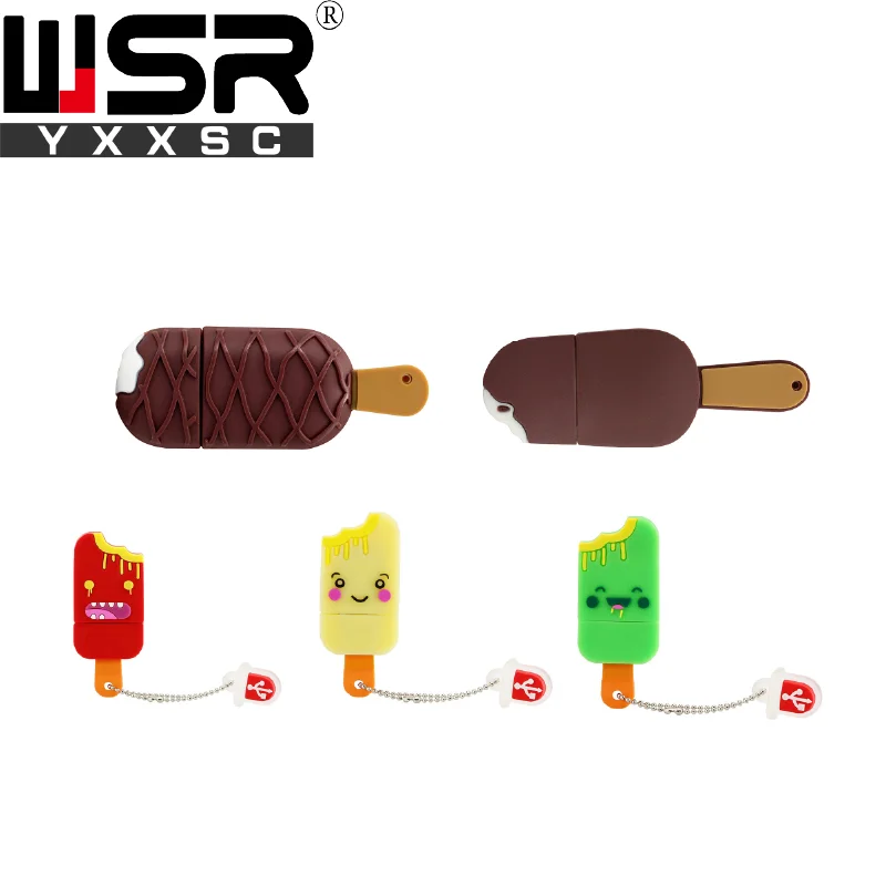 

Cute cartoon ice cream usb2.0 pen drive 32gb 64gb creative high speed 128gb waterproof memory stick 4gb 8gb 16gb free shipping