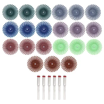 

21Pcs Radial Bristle Disc Kit Abrasive Brush Wheel Radial Bristle Disc with 6Pcs Mandrels for Rotary Dremel Tool