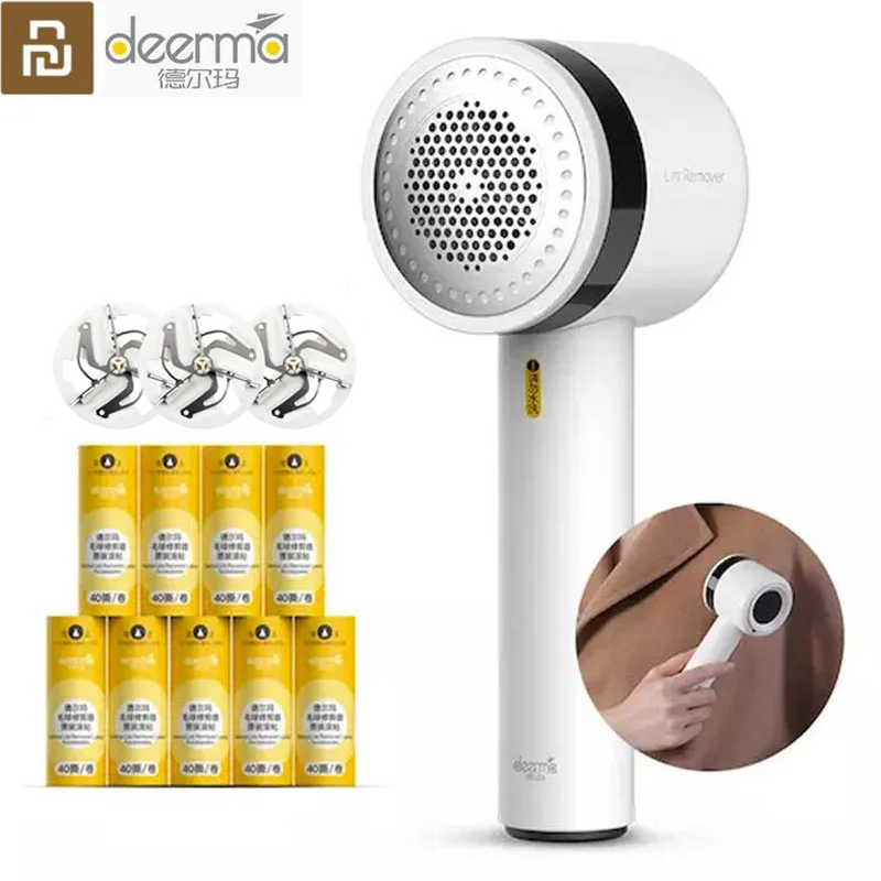Deerma dem mq811 removedor de pelusa recargable Bola de Pelo Trimmer suéter elimina máquina de pellets carretes eliminar hoja pegajosa tubo