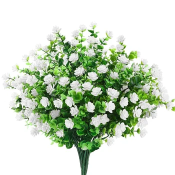 

Artificial Flowers Outdoor, 8 Bundles Faux Flowers Plants Greenery Shrubs Plants Indoor Outdoor Home Garden Decor