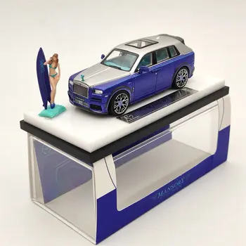 

Time Model 1:64 For Rls~Rce SUV CULLINAN Mansory Blue w/Figure Diecast Model Car