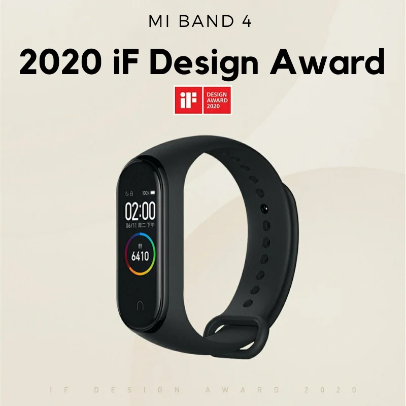 Умные часы Xiaomi Mi Band 4 фитнес трекер с цветным дисплеем батарея 135 мА·ч контроль