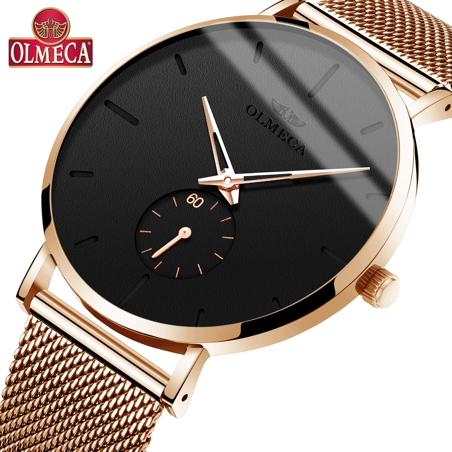 

Fashion Watch Men OLMECA Mesh Strap Minimalist Wristwatches For Men Quartz Watch Brand Casual Male Clock Relojes Para Hombre