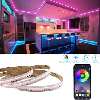 

630 LEDs/M Soft Flexible Colorful RGB RGBW COB Strip LED Bar Lihgt 24V 90 RA Decor Lighting with WIFI Mobile Controlled Dimmer
