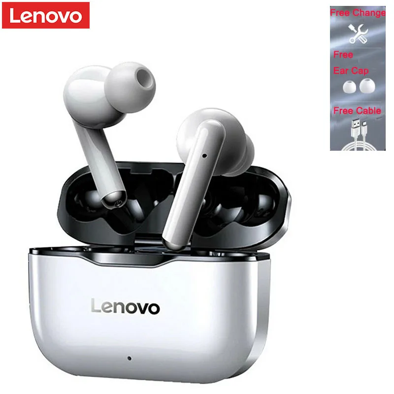 100% Original Lenovo LP1 TWS Wireless Earphone Bluetooth 5.0 Dual Stereo Noise Reduction Bass Touch Control Long Standby 300mAH
